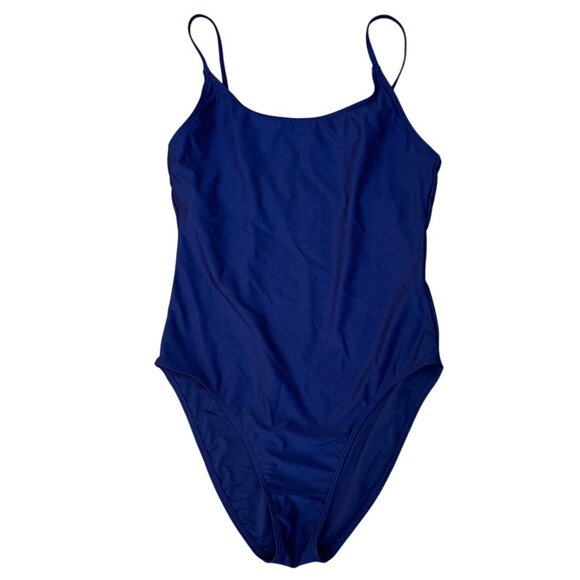 Like new! Quince Italian Cami One-Piece Swimsuit in Deep Navy Blue Size Medium - Picture 3 of 6